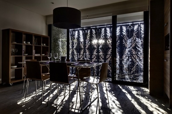 amazing perforated panels contemporary dining room 