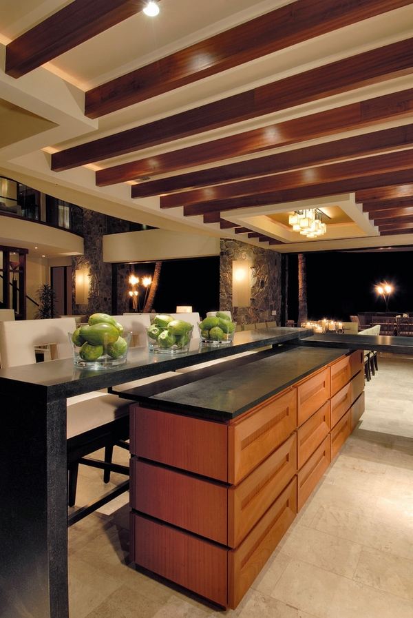 contemporary kitchen design exposed ceiling beams ideas 