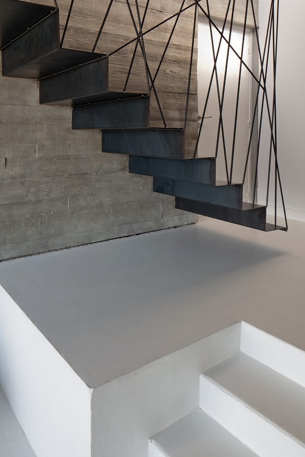 contemporary staircase stair treads original railing