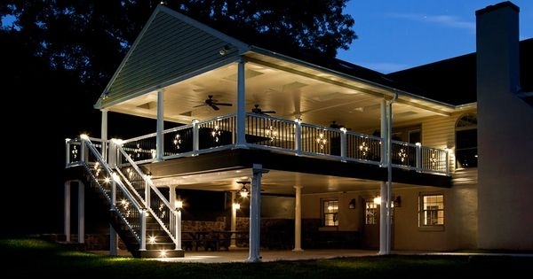  balusters raised deck railing system outdoor lighting