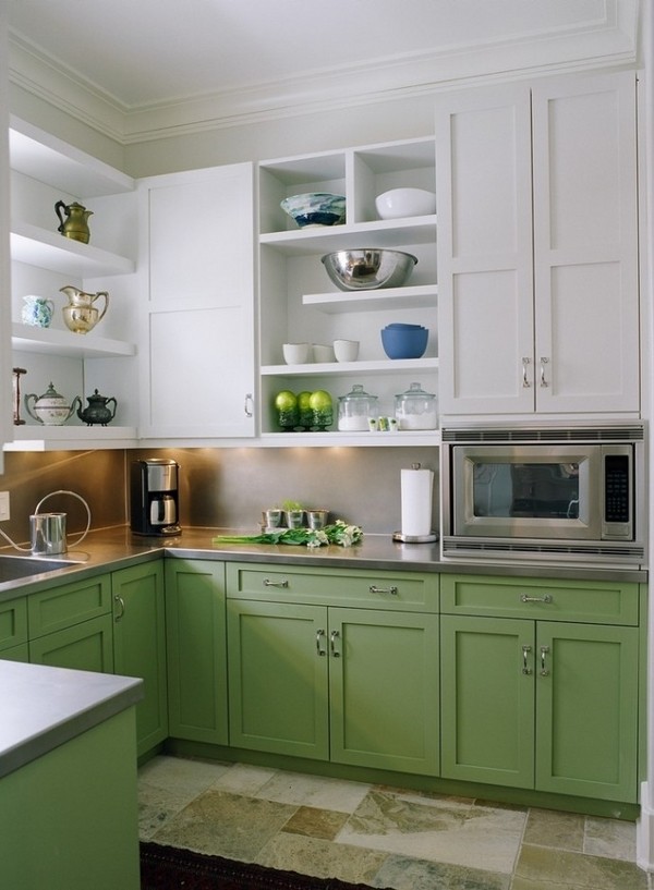 granite color for two tone kitchen cabinets 