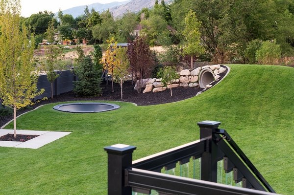 trampoline pros and cons contemporary landscape