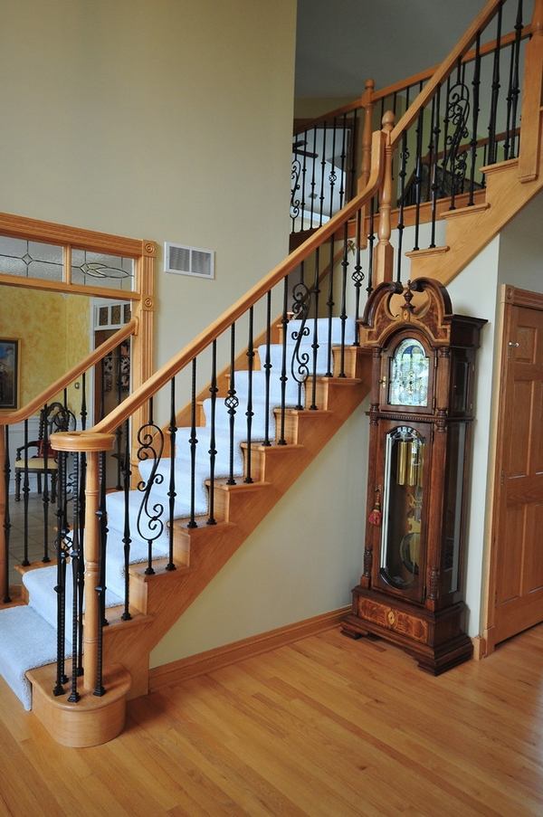 wooden handrail interior staircase design ideas 
