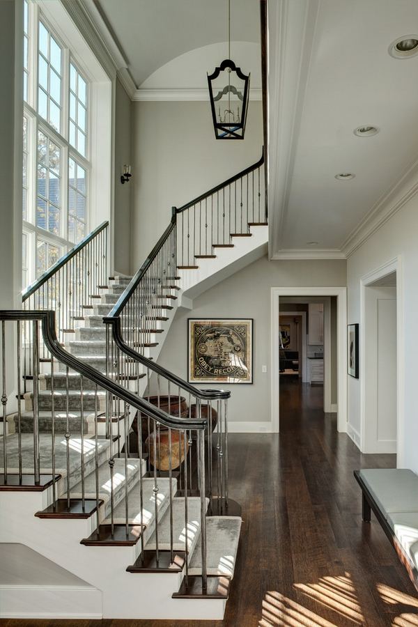 wooden handrail traditional staircase ideas 