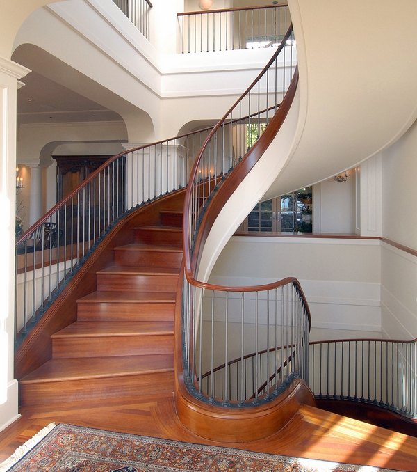 wooden handrail wooden treads interior staircase 