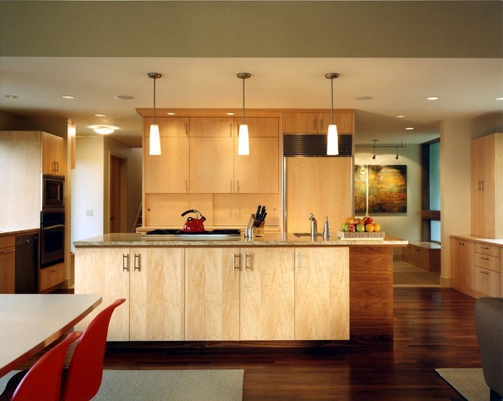 Maple Cabinets A Good Choice For Elegant And Modern Kitchen Cabinets   Maple Cabinets Maple Kitchen Cabinets Contemporary Kitchen Wood Flooring 