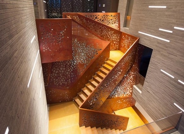 лестница медная лестница поразительный дизайн современной лестницы