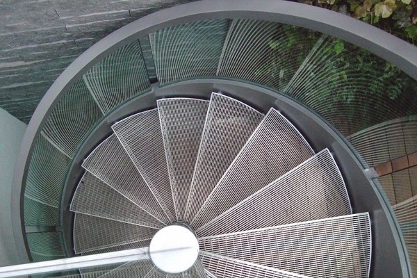 metal stair treads glass spiral 