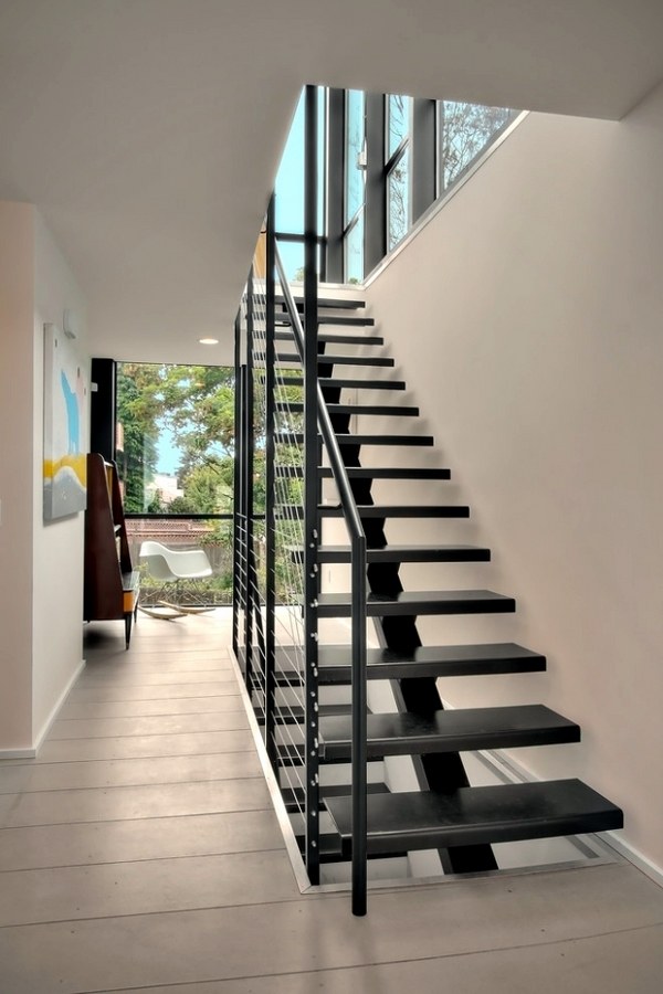 modern steel staircase treads contemporary home 