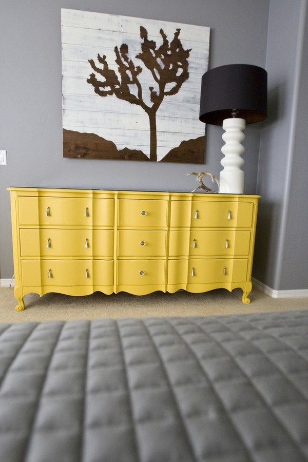 painted dresser eclectic bedroom design 