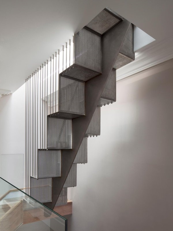 perforated metal staircase interior metal stairs contemporary staircase
