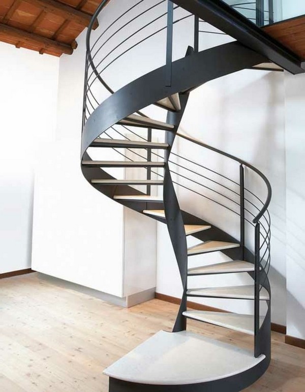spiral staircase interior staircase black metal stair railing 