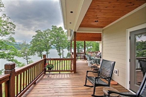 wood deck balusters outdoor furniture panorama view