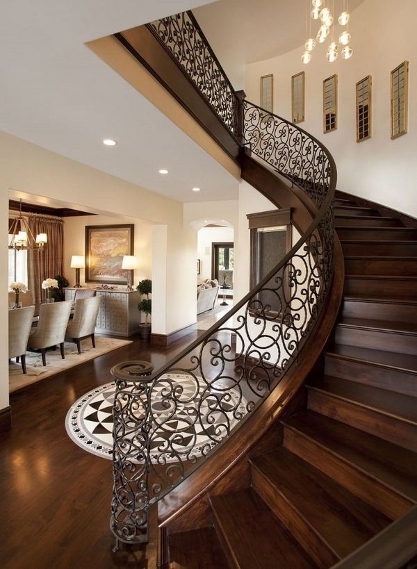 wrought ornate staircase decorating ideas
