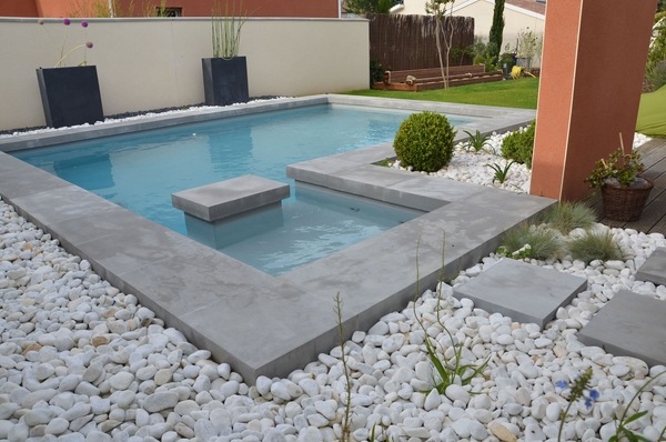 concrete coping swimming pool design ideas garden privacy 
