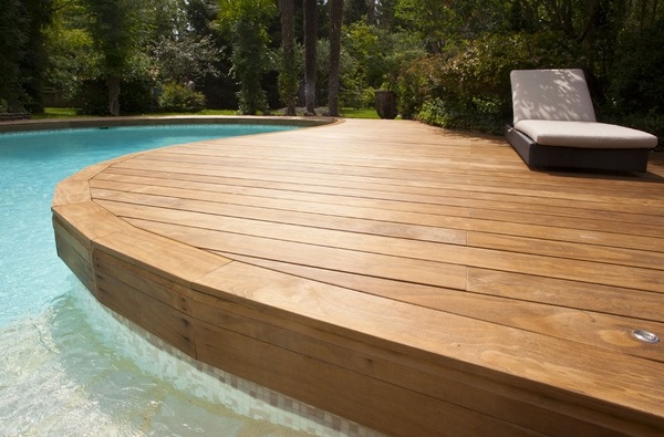 wood coping ideas pool deck garden design
