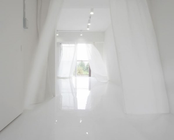 jun murata leaden wall in white space minimalist interior design