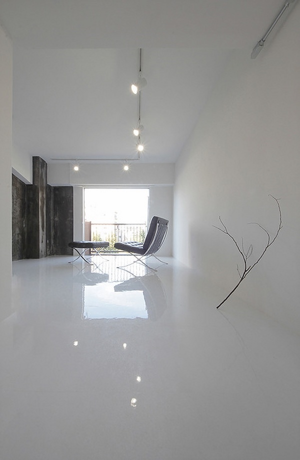 minimalist designs ideas jun murata glossy floor finish