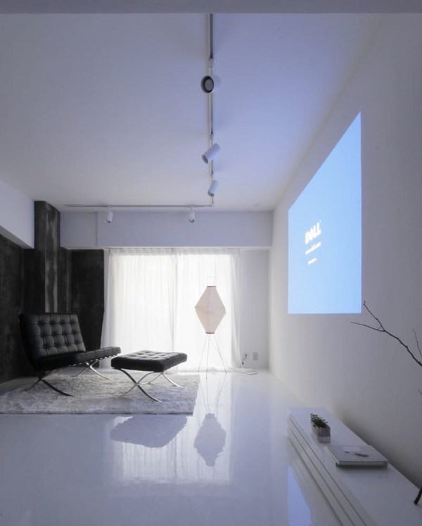 modern multifunctional room renovation jun murata leaden wall in white space