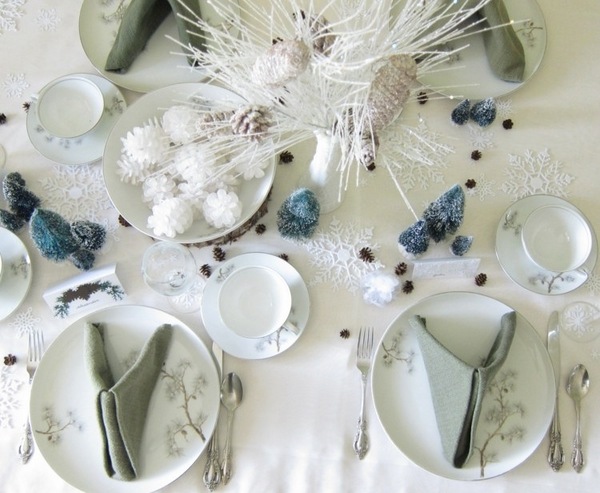 new year decorations ideas white blue 