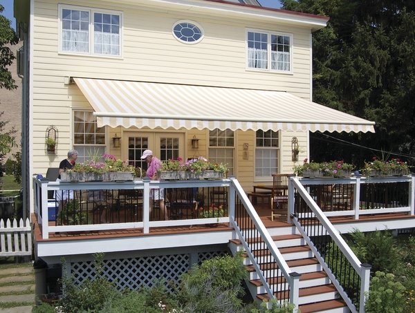 raised patio deck retractable awnings 