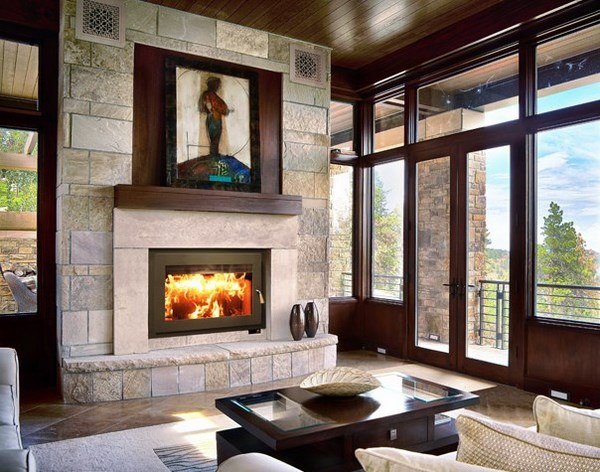 what is fireplace wood burning tone wall 