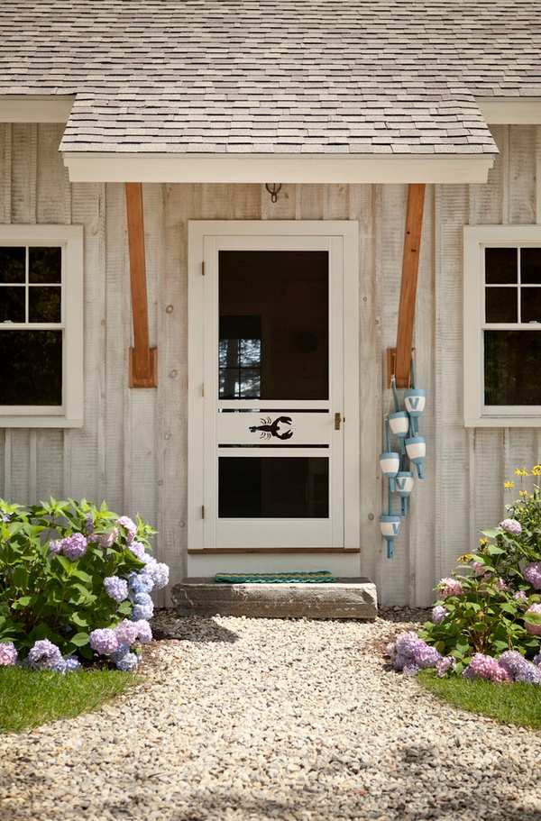 wood doors front door beach style house entry ideas