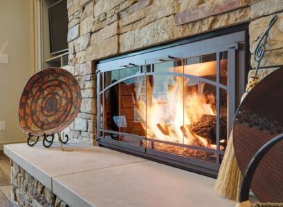 zero-clearance-fireplaces-stacked-stone-surround-fireplace-hearth