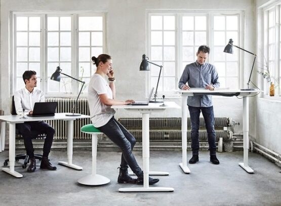 Bekant-standing-desk-by-IKEA-sit-stand-office-desk-modern-office-furniture