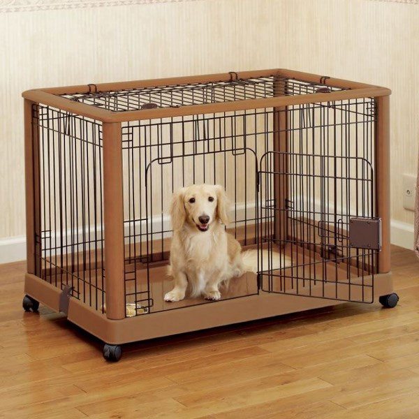 Dog-crate-and-dog-crate-cover-ideas-crate-on-wheels