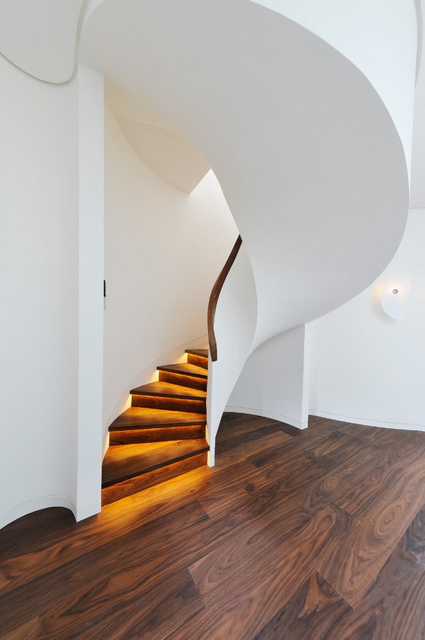 spiral staircase contemporary staircase lighting