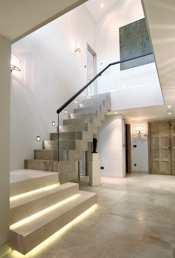 Interior  staircase LED lighting contemporary staircase 