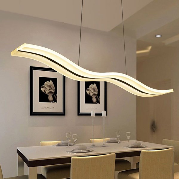 modern led chandelier dining room living room home lighting wave shape