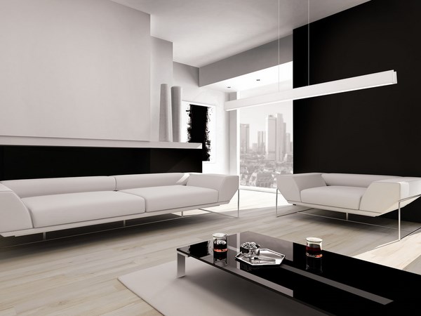  modern living room black white interior 
