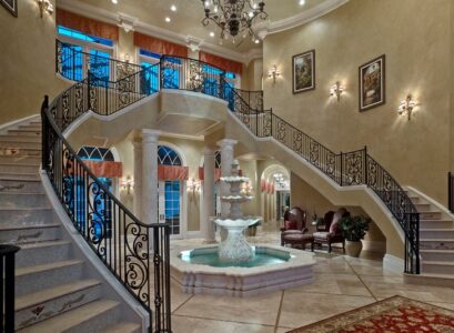 amazing-indoor-water-fountains-mediterranean-staircase-design-entry-hall-decor