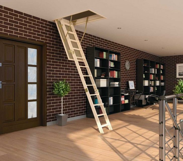 Attic stairs design ideas - pros and cons of different types