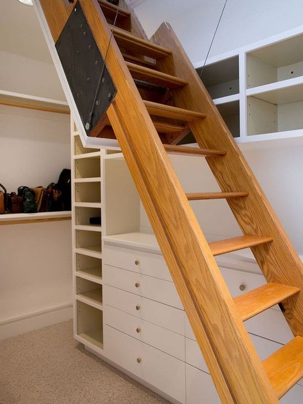 Attic stairs design ideas pros and cons of different types