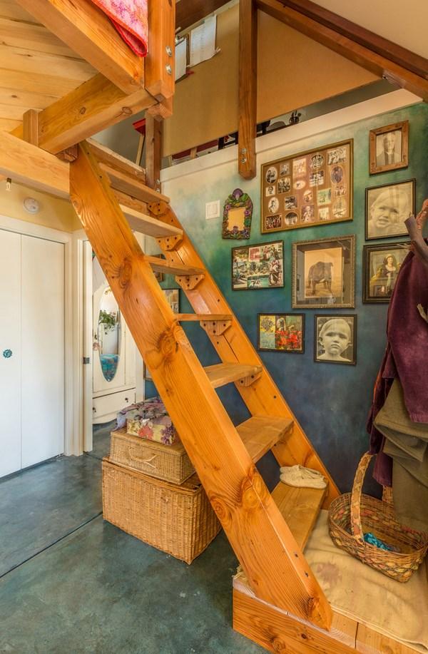 rustic style attic ladder