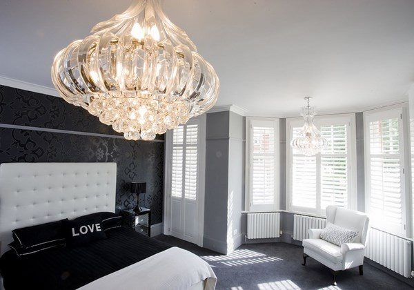 elegant modern bedroom design black white interior