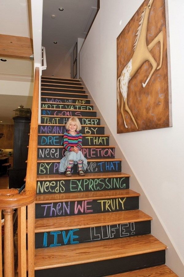 DIY stair decoration chalkpaint 