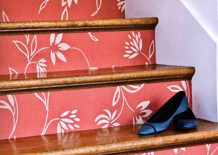 decorative-stair-risers-orange-painted-stair-risers-wooden-treads