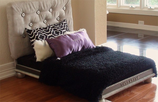 luxury pet bed tufted headboard cool pet furniture