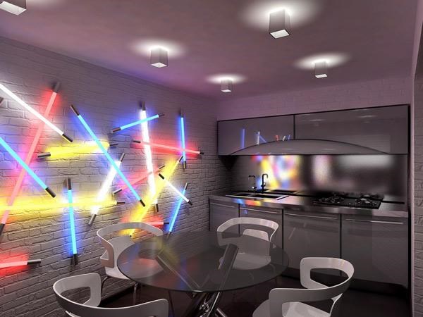 fluorescent light fixtures modern kitchen lighting wall decor