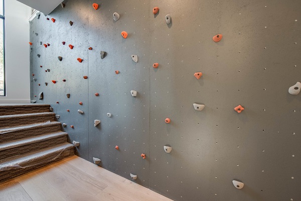 indoor rock climbing wall contemporary home gym ideas