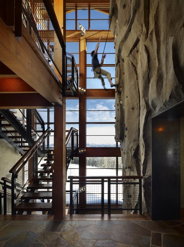 indoor rock climbing wall design ideas industrial staircase