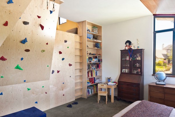 indoor rock climbing wall kids bedroom ideas plywood rock climbing wall