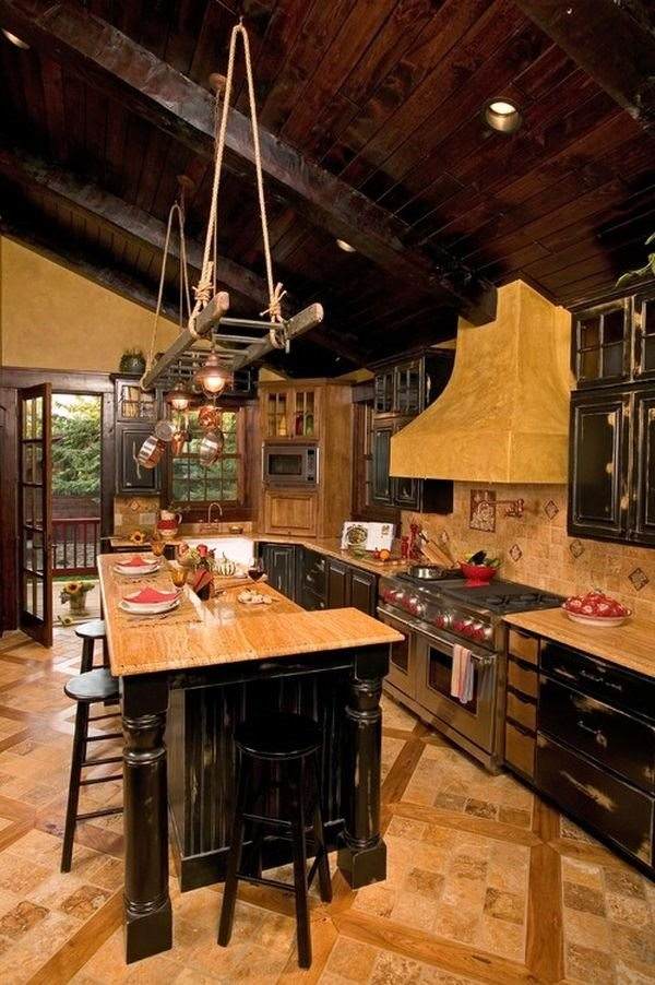 rustic kitchen upcycling ideas ladder light fixture