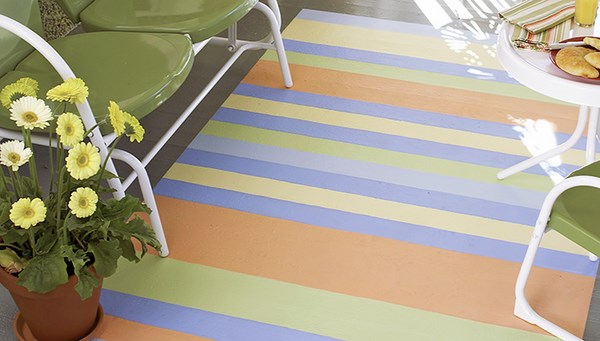 ideas how to a striped porch rug 