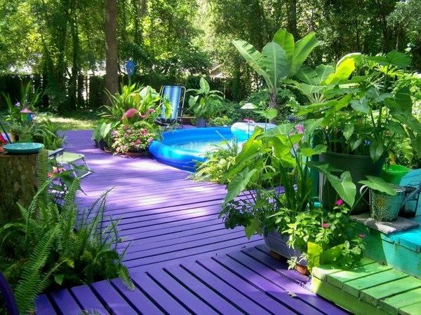 paint ideas pool solid color backyard decor 