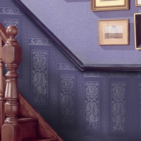 painting-over-wallpaper-interior staircase house entry decor